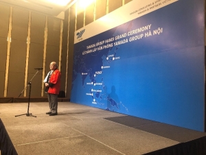 Ông Kenichiro Otake - Nguyên Tổng Cục trưởng Tổng Cục thuế Nhật Bản, hiện là Chủ tịch Hiệp hội phổ cập và xúc tiến phương pháp kế toán ghi sổ kép tại Việt Nam, phát biểu chúc mừng lễ thành lập